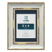 Cassis Light Grey 7 x 5 inch picture frame with a pacific blue mount for a 5 x 4 inch photo