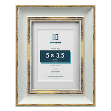 Cassis Light Grey 7 x 5 inch picture frame with a white mount for a 5 x 3.5 inch photo
