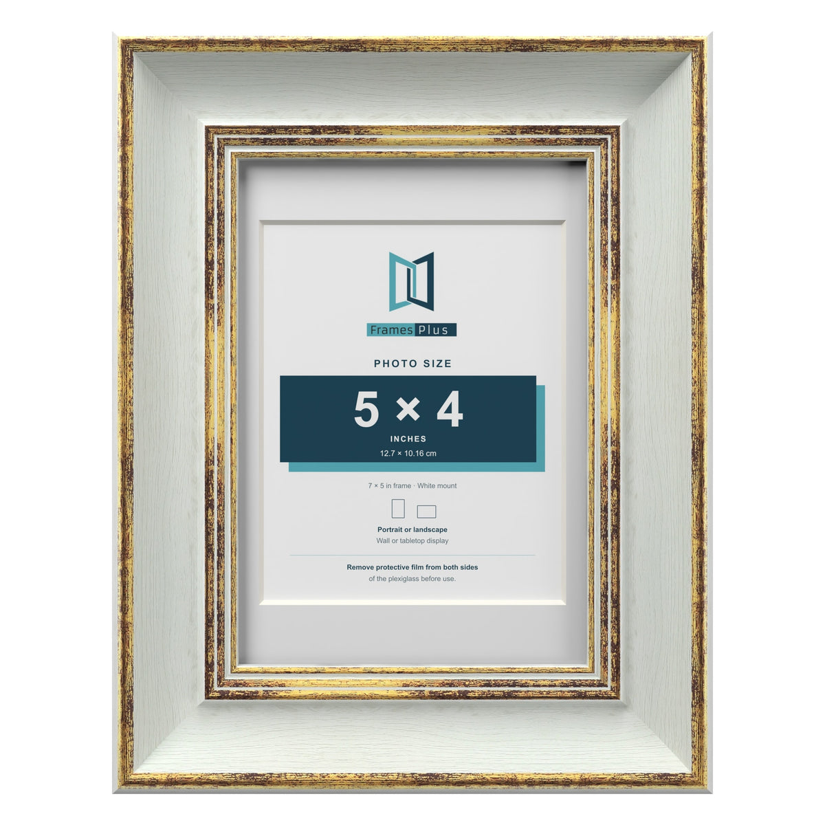 Cassis Light Grey 7 x 5 inch picture frame with a white mount for a 5 x 4 inch photo
