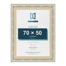 Cassis Light Grey 80 x 60 cm picture frame with an ivory mount for a 70 x 50 cm photo