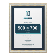 Cassis Light Grey 80 x 60 cm picture frame with a pacific blue mount for a 70 x 50 cm photo