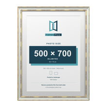 Cassis Light Grey 80 x 60 cm picture frame with a white mount for a 70 x 50 cm photo
