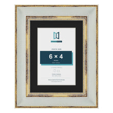 Cassis Light Grey 8 x 6 inch picture frame with a black mount for a 6 x 4 inch photo