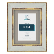 Cassis Light Grey 8 x 6 inch picture frame with a dawn grey mount for a 6 x 4 inch photo