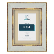Cassis Light Grey 8 x 6 inch picture frame with an ivory mount for a 6 x 4 inch photo