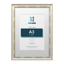 Cassis Light Grey A2 picture frame with a white mount for an A3 photo