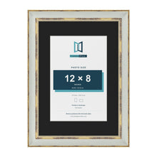 Cassis Light Grey A3 picture frame with a black mount for a 12 x 8 inch photo