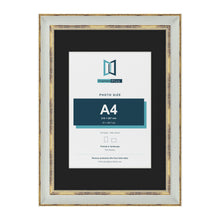 Cassis Light Grey A3 picture frame with a black mount for an A4 photo