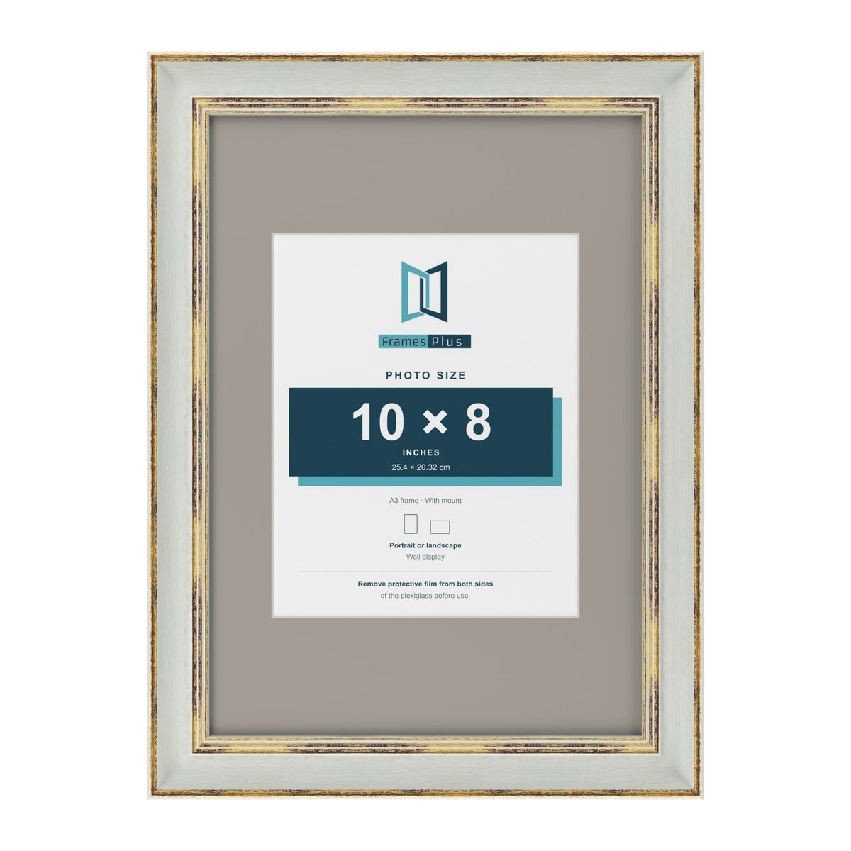 Cassis Light Grey A3 picture frame with a dawn grey mount for a 10 x 8 inch photo