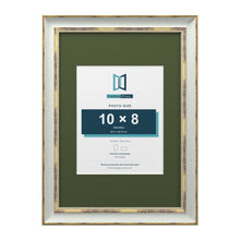 Cassis Light Grey A3 picture frame with a green mount for a 10 x 8 inch photo