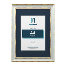 Cassis Light Grey A3 picture frame with a pacific blue mount for an A4 photo