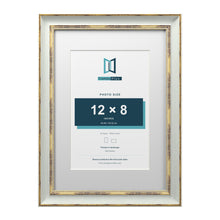Cassis Light Grey A3 picture frame with a white mount for a 12 x 8 inch photo