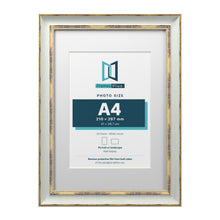 Cassis Light Grey A3 picture frame with a white mount for an A4 photo