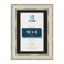 Cassis Light Grey A4 picture frame with a black mount for a 10 x 6 inch photo