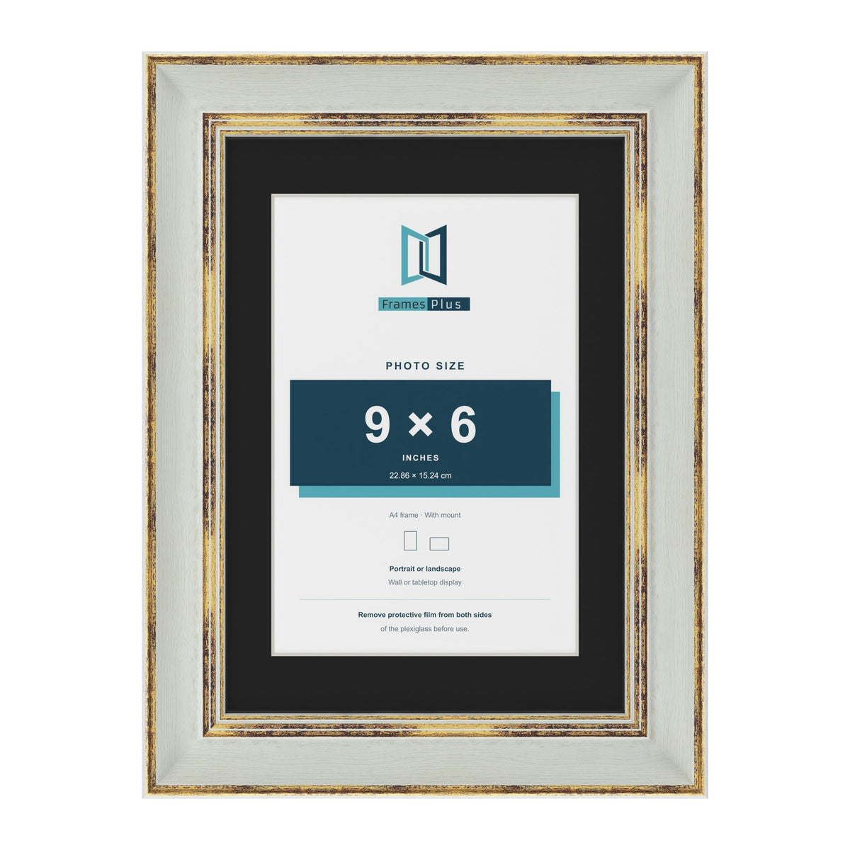 Cassis Light Grey A4 picture frame with a black mount for a 9 x 6 inch photo