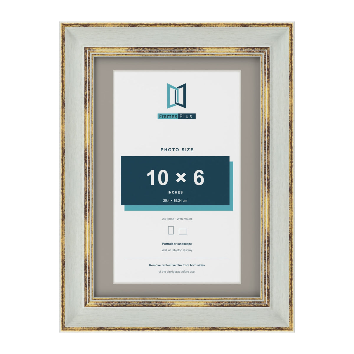 Cassis Light Grey A4 picture frame with a dawn grey mount for a 10 x 6 inch photo