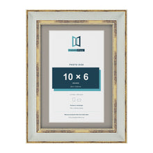 Cassis Light Grey A4 picture frame with a dawn grey mount for a 10 x 6 inch photo