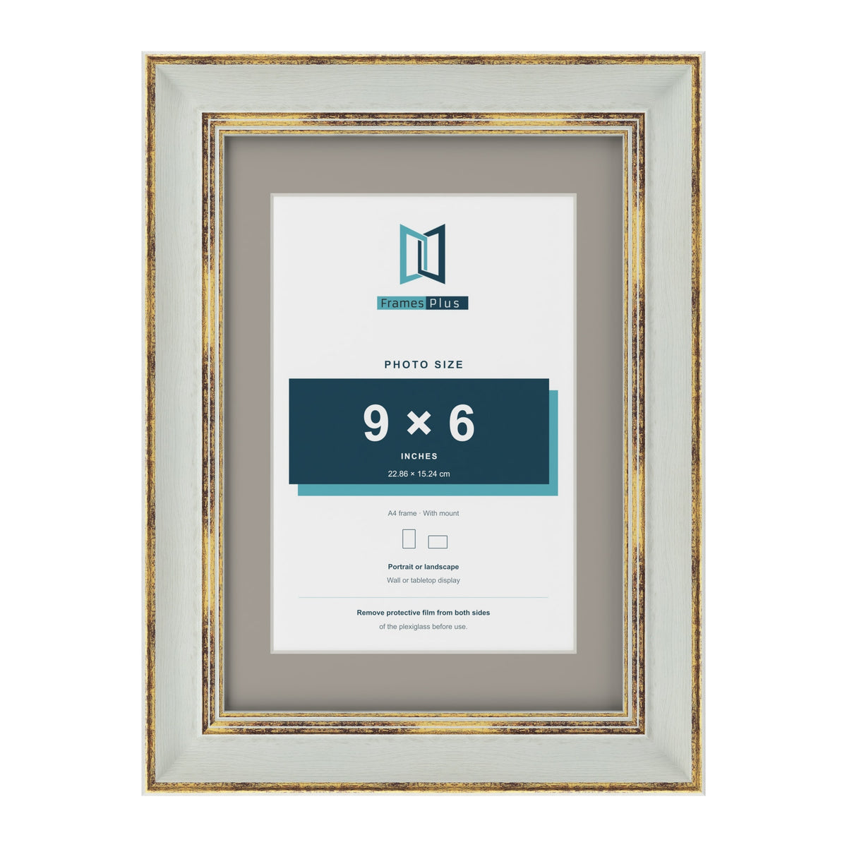 Cassis Light Grey A4 picture frame with a dawn grey mount for a 9 x 6 inch photo