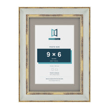 Cassis Light Grey A4 picture frame with a dawn grey mount for a 9 x 6 inch photo