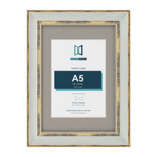 Cassis Light Grey A4 picture frame with a dawn grey mount for an A5 photo