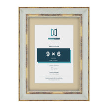 Cassis Light Grey A4 picture frame with an ivory mount for a 9 x 6 inch photo
