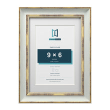 Cassis Light Grey A4 picture frame with a white mount for a 9 x 6 inch photo