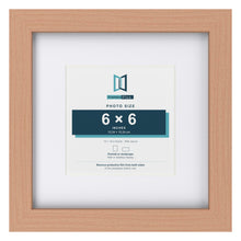 Classic Beech 10 x 10 inch picture frame with a white mount for a 6 x 6 inch photo