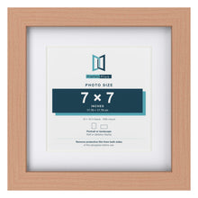 Classic Beech 10 x 10 inch picture frame with a white mount for a 7 x 7 inch photo