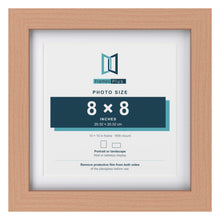Classic Beech 10 x 10 inch picture frame with a white mount for an 8 x 8 inch photo