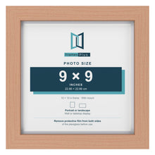 Classic Beech 10 x 10 inch picture frame with a white mount for a 9 x 9 inch photo