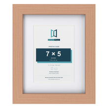Classic Beech 10 x 8 inch picture frame with a white mount for a 7 x 5 inch photo