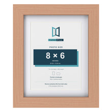 Classic Beech 10 x 8 inch picture frame with a white mount for an 8 x 6 inch photo