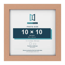 Classic Beech 11 x 11 inch picture frame with a white mount for a 10 x 10 inch photo