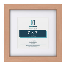 Classic Beech 11 x 11 inch picture frame with a white mount for a 7 x 7 inch photo