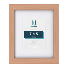 Classic Beech 11 x 9 inch picture frame with a white mount for a 7 x 5 inch photo