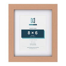 Classic Beech 11 x 9 inch picture frame with a white mount for an 8 x 6 inch photo
