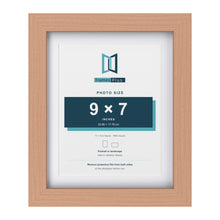 Classic Beech 11 x 9 inch picture frame with a white mount for a 9 x 7 inch photo