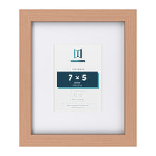 Classic Beech 12 x 10 inch picture frame with a white mount for a 7 x 5 inch photo