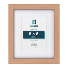 Classic Beech 12 x 10 inch picture frame with a white mount for an 8 x 6 inch photo