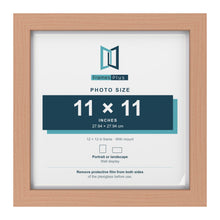 Classic Beech 12 x 12 inch picture frame with a white mount for an 11 x 11 inch photo