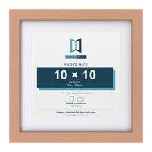Classic Beech 13 x 13 inch picture frame with a white mount for a 10 x 10 inch photo