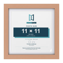 Classic Beech 13 x 13 inch picture frame with a white mount for an 11 x 11 inch photo