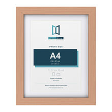 Classic Beech 14 x 11 inch picture frame with a white mount for an A4 photo
