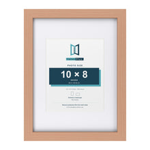 Classic Beech 16 x 12 inch picture frame with a white mount for a 10 x 8 inch photo