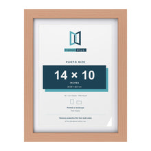 Classic Beech 16 x 12 inch picture frame with a white mount for a 14 x 10 inch photo