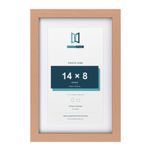 Classic Beech 17 x 11 inch picture frame with a white mount for a 14 x 8 inch photo