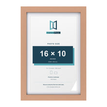 Classic Beech 18 x 12 inch picture frame with a white mount for a 16 x 10 inch photo
