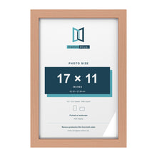 Classic Beech 18 x 12 inch picture frame with a white mount for a 17 x 11 inch photo