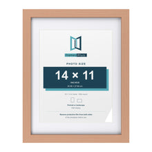 Classic Beech 18 x 14 inch picture frame with a white mount for a 14 x 11 inch photo