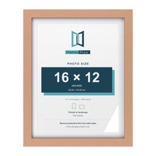 Classic Beech 18 x 14 inch picture frame with a white mount for a 16 x 12 inch photo